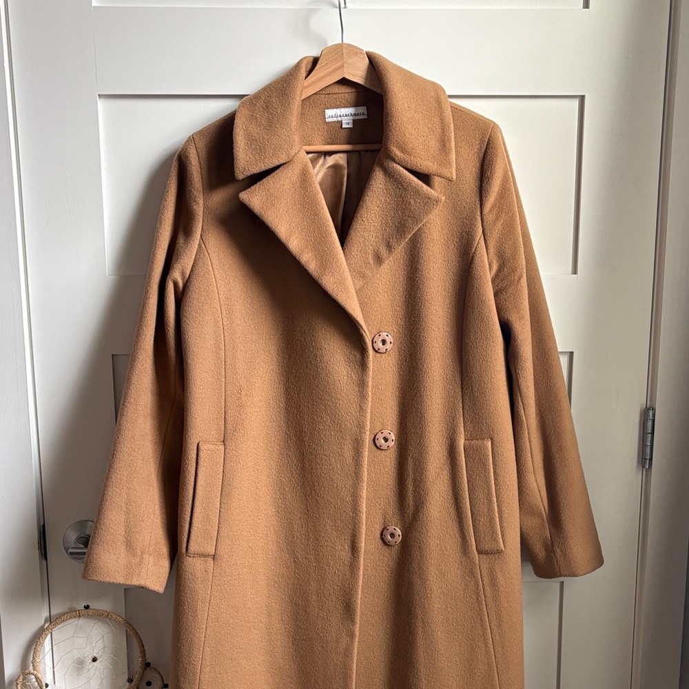 NWOT Sofia Cashmere Tan Wool and Cashmere Coat